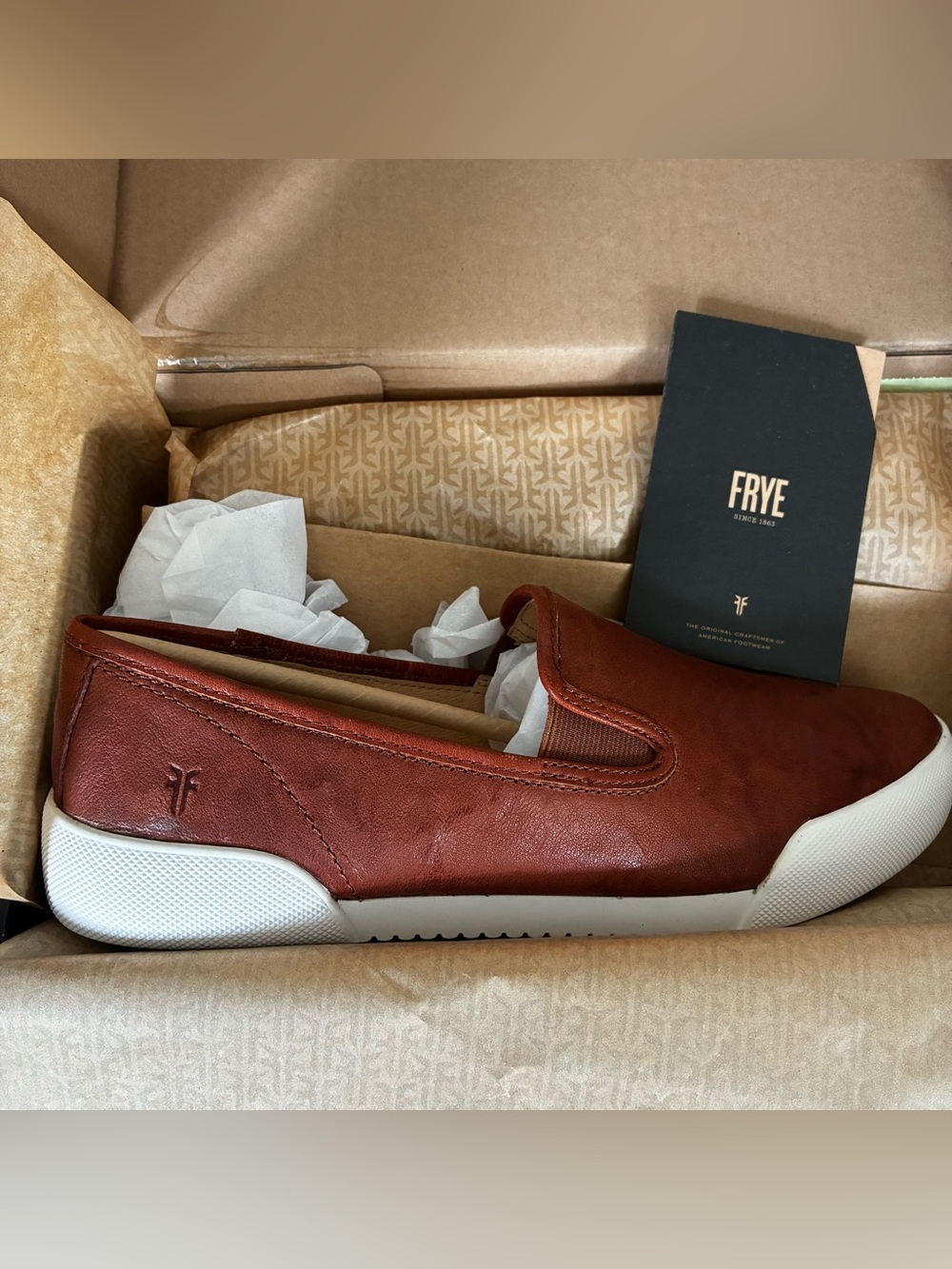 Frye Mia Slip-on in color Cognac